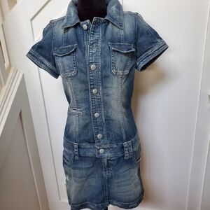 Denim Button-Up Mini Dress
